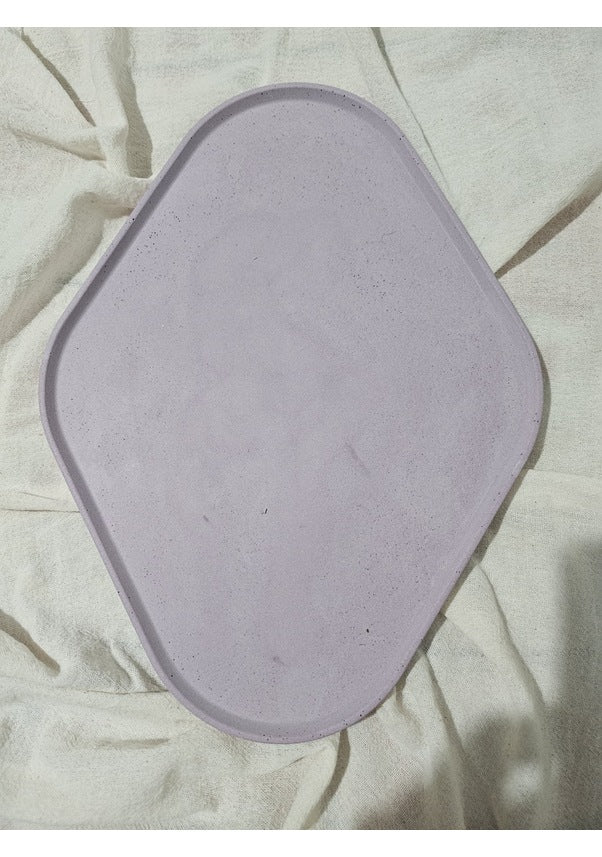 Taş Tozu El Yapımı Nişanlık Sunumluk ve Mumluk Oval Dörtgen Tepsi – Şık Dekoratif Tasarım (30x23 cm)