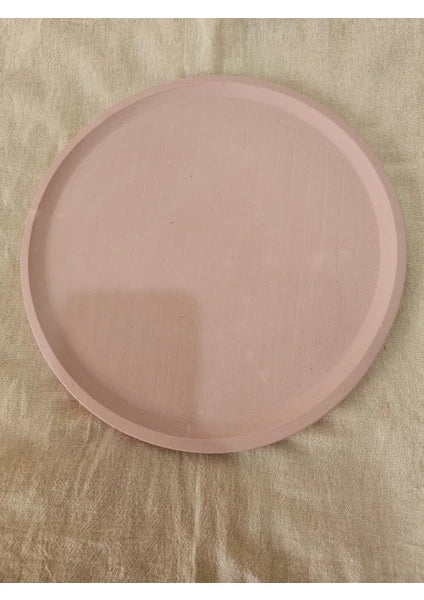 Taş Tozu El Yapımı Nişanlık Sunumluk ve Mumluk Tepsi – Şık Dekoratif Tasarım (30x23 cm)