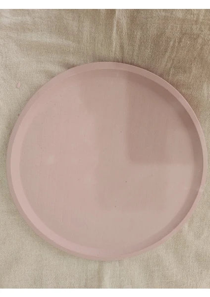 Taş Tozu El Yapımı Nişanlık Sunumluk ve Mumluk Tepsi – Şık Dekoratif Tasarım (30x23 cm)
