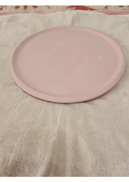 Taş Tozu El Yapımı Nişanlık Sunumluk ve Mumluk Tepsi – Şık Dekoratif Tasarım (30x23 cm)