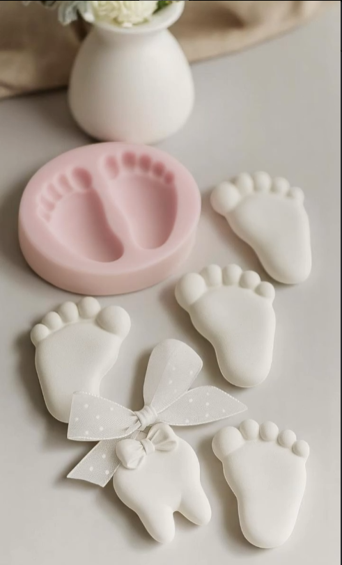 El Yapımı Bebek Ayak İzi ve Diş Set Dekoratif Obje