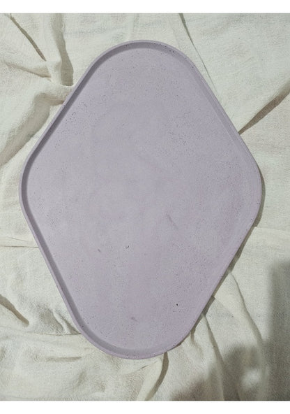 Taş Tozu El Yapımı Nişanlık Sunumluk ve Mumluk Oval Dörtgen Tepsi – Şık Dekoratif Tasarım (30x23 cm)