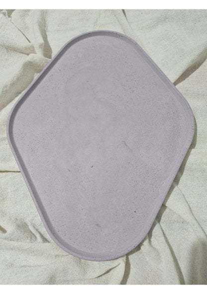 Taş Tozu El Yapımı Nişanlık Sunumluk ve Mumluk Oval Dörtgen Tepsi – Şık Dekoratif Tasarım (30x23 cm)