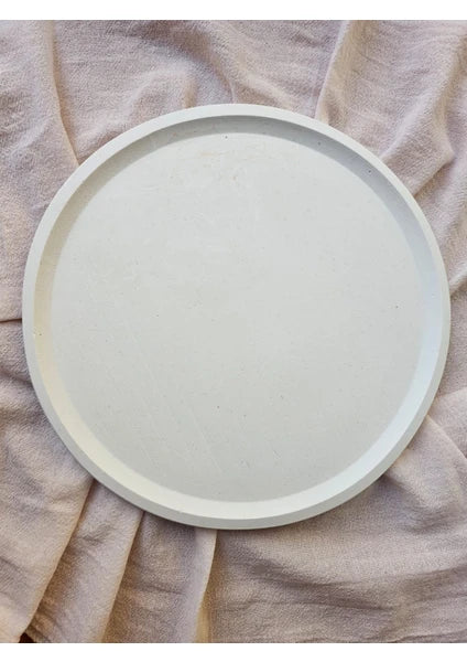 Taş Tozu El Yapımı Nişanlık Sunumluk ve Mumluk Tepsi – Şık Dekoratif Tasarım (30x23 cm)