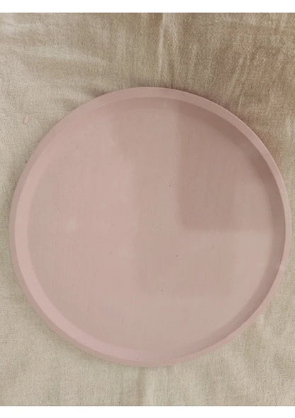 Taş Tozu El Yapımı Nişanlık Sunumluk ve Mumluk Tepsi – Şık Dekoratif Tasarım (30x23 cm)