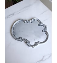 Taş Tozu El Yapımı Nişanlık Sunumluk ve Mumluk Tepsi – Şık Dekoratif Tasarım (30x23 cm)
