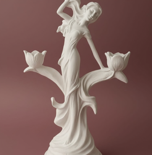 2 Li Şamdanlı Kadın 27 Cm - Kalıp